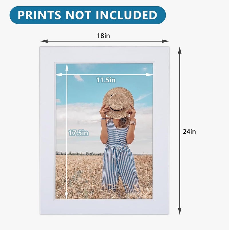 Somime 10 Pack Pre-Cut 18x24 White Picture Mats for 12x18 Photos - White Core Bevel Cut Frame Matte, Acid Free, Ideal for Frames/Artwork/Prints - Image 2